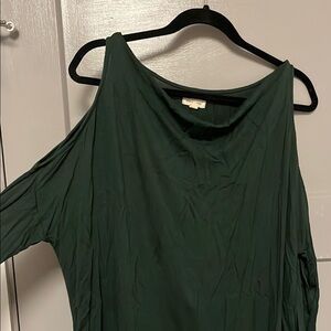 Women's Green Cold Shoulder Top
